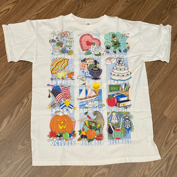 Vintage Graphic Oversized T-Shirt Made in USA Celebrate Every Month Of The Year - Picture 1 of 15